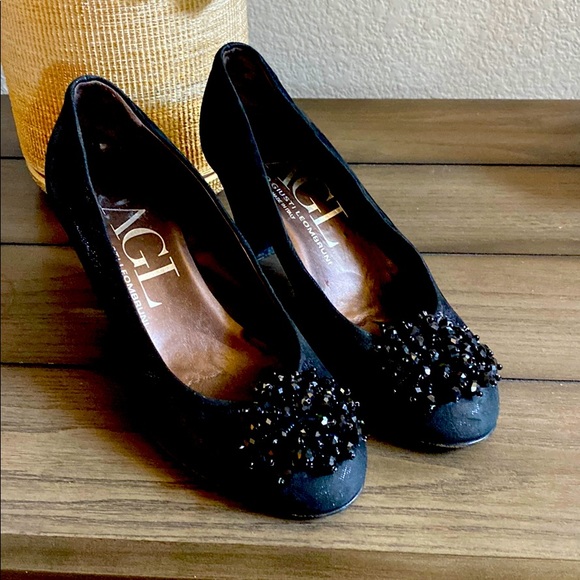 Agl Shoes - AGL block, heel suede shoes